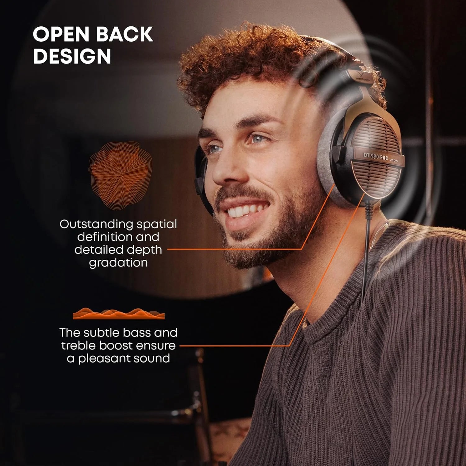 Beyerdynamic DT 990 Pro Open Back Headphone Premium HiFi Audio Comfort Wired Headset for Studio Mixing Gaming Daily DT990 Pro