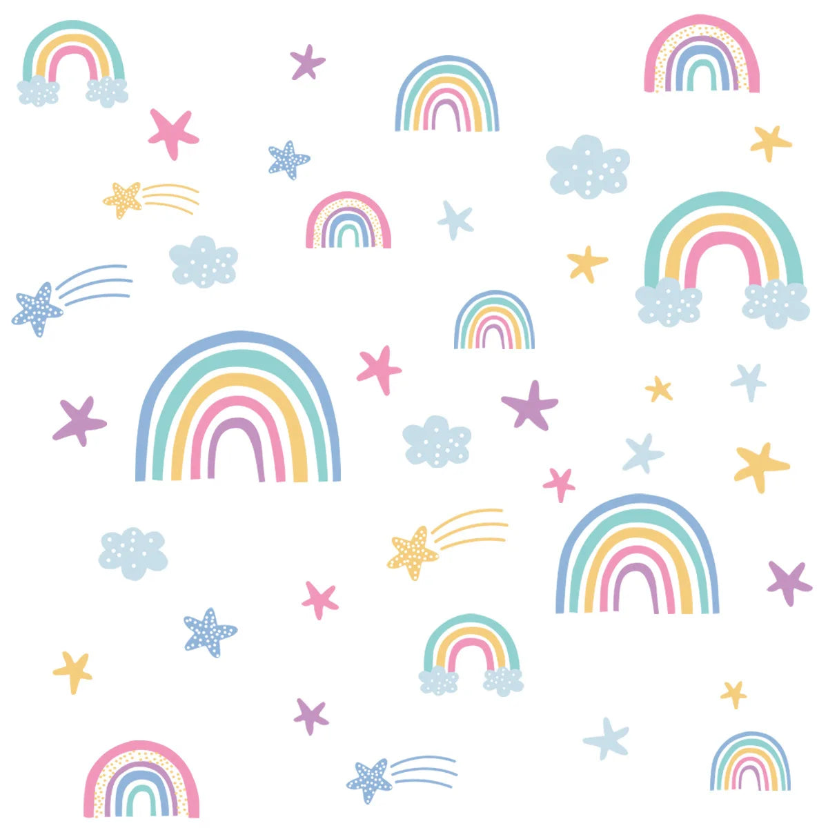 Cartoon Luminous Wall Stickers Glow In The Dark Fluorescent Rainbow Wall Decal For Kid Rooms Bedroom Ceiling Nursery Home Decor