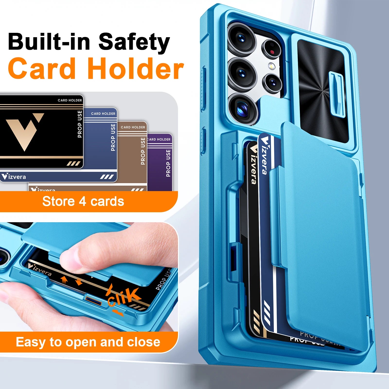 Samsung Galaxy S25 Ultra Case Wallet - Full Body Protective with Card Holder (4 Cards) Camera Cover & Kickstand for Women & Men