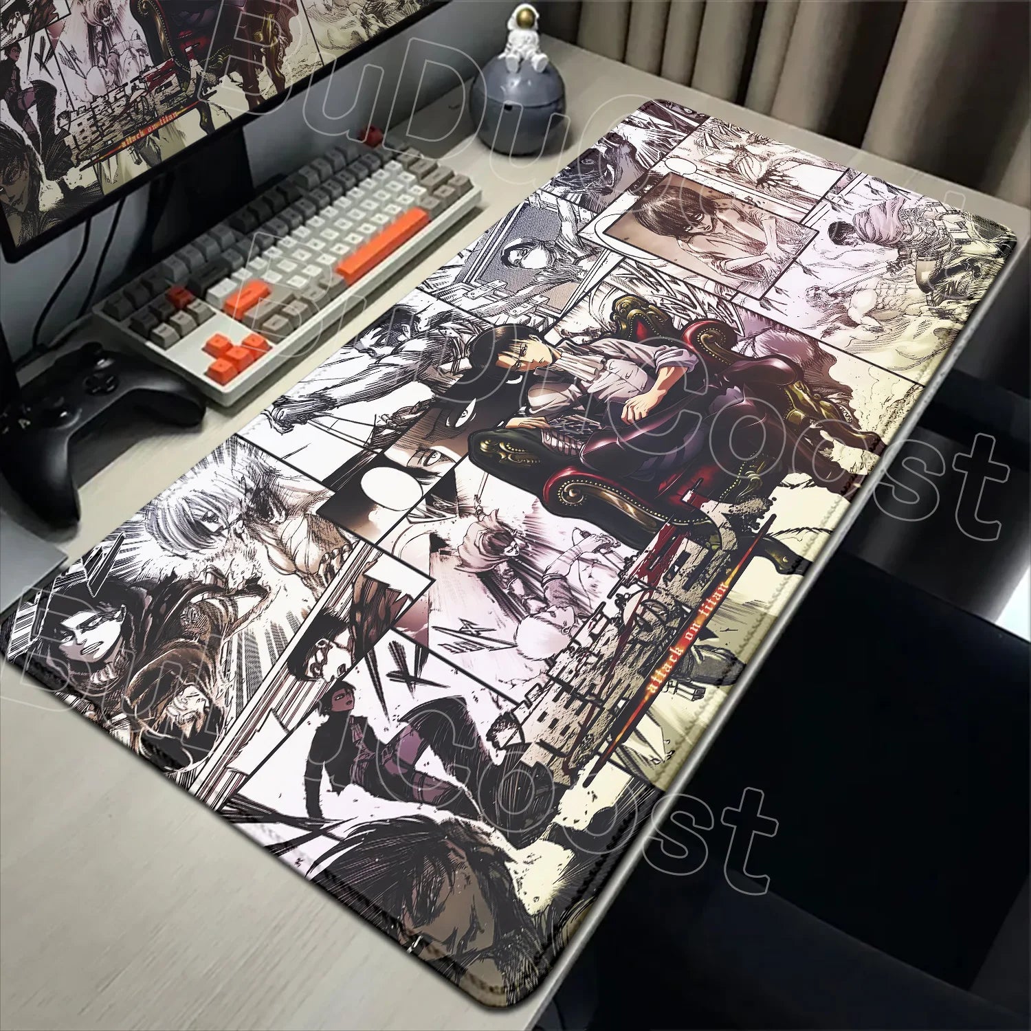 New Mousepad Anime Attack on Titan Mouse Pad Gaming Accessories PC Keyboard Large Rubber Non-slip Desk Mat Computer Table Carpet