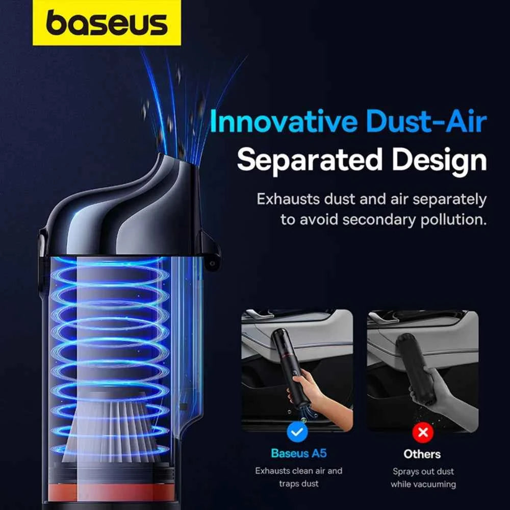 Baseus A5 16000Pa Wireless Car Vacuum Cleaner Powerful Portable Handheld Automotive Vacuum Cleaner for Car Inner Cleaning Home