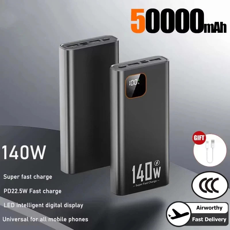 Lenovo 140W 500000mAh Ultra Capacity Junp Starter Super Fast Charging CCC Portable Battery Charger For IPhone Samsung 2026 New