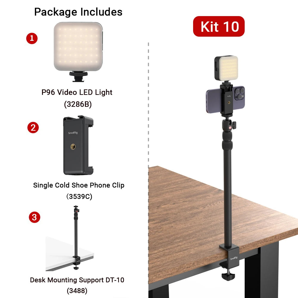 SmallRig P96 LED Video Light  Mini LED Camera Lights 2200mAh 6500k Zoom Photo Video Lighting for Youtube Tiktok Vlog Fill Light