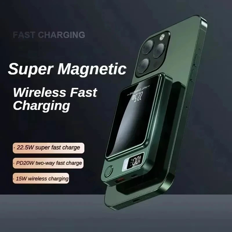 Magnetic Wireless Power Bank 200000mAh 22.5W Fast Charging External Battery Charger For Huawei Samsung iPhone PD 20W Powerbank