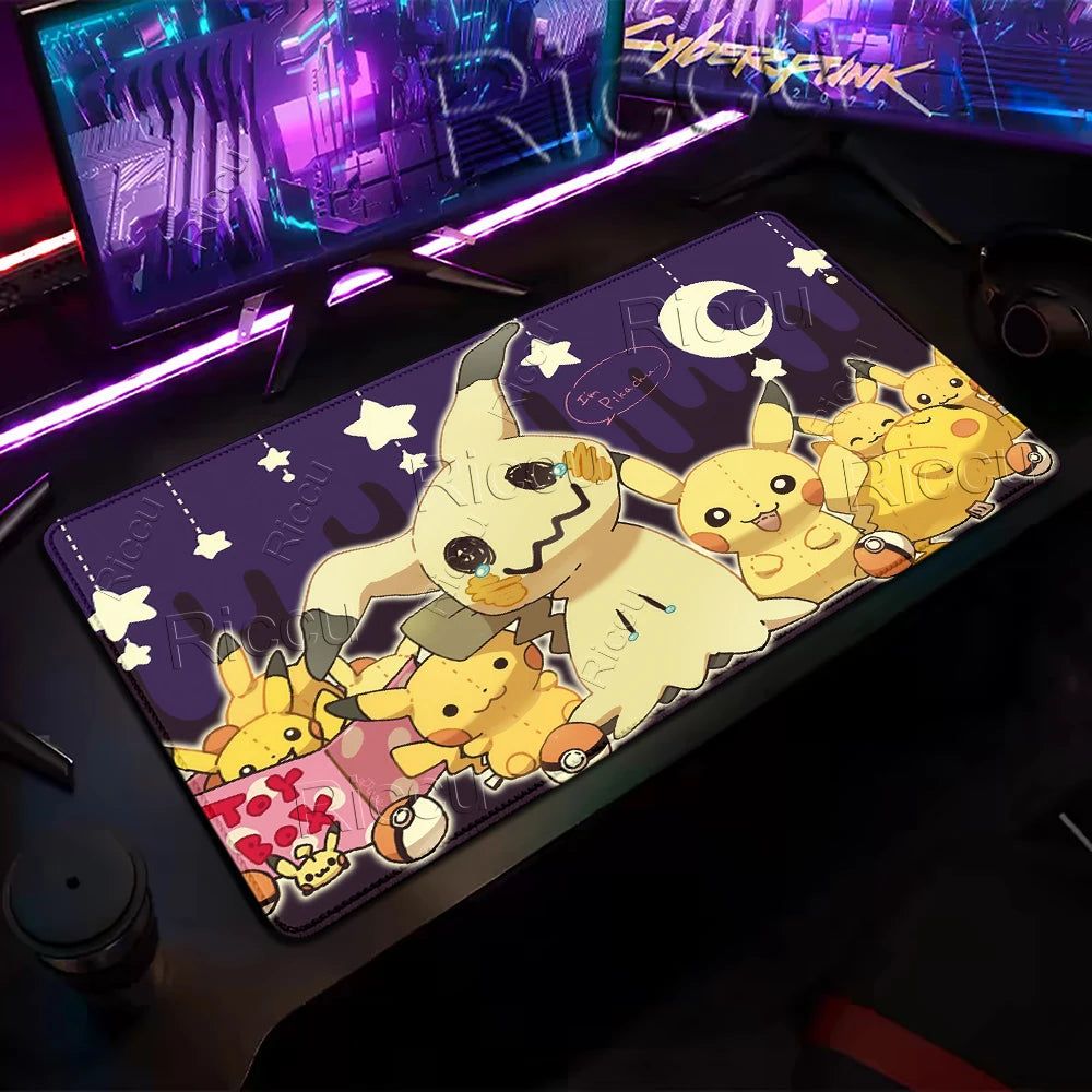 XXL Mousepad Laptop Japan Cool Anime Mouse Pad Large pokemon Mimikyu Gaming Mat Gamer PC Cabinet Keyboard Rug Desk Accessories