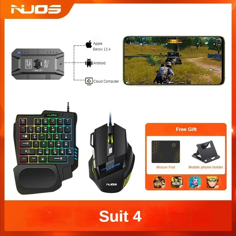 M1 Pro Gamepad Mobile Game Controller 4 in 1 Mouse Keyboard Converter BT V5.0 Programmable Adapter Support iOS Android System