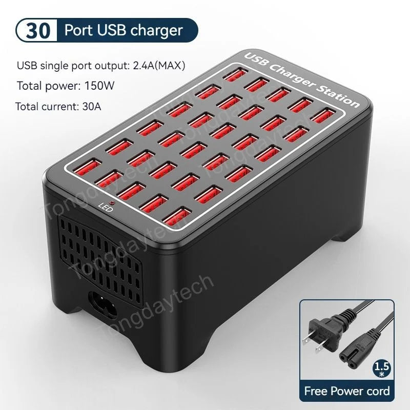 300W Universal Multi USB Charger Station 60 Ports Fast Charging Carregador for iPad iPhone 11 12 13 Pro Max Samsung Tablet 충전기
