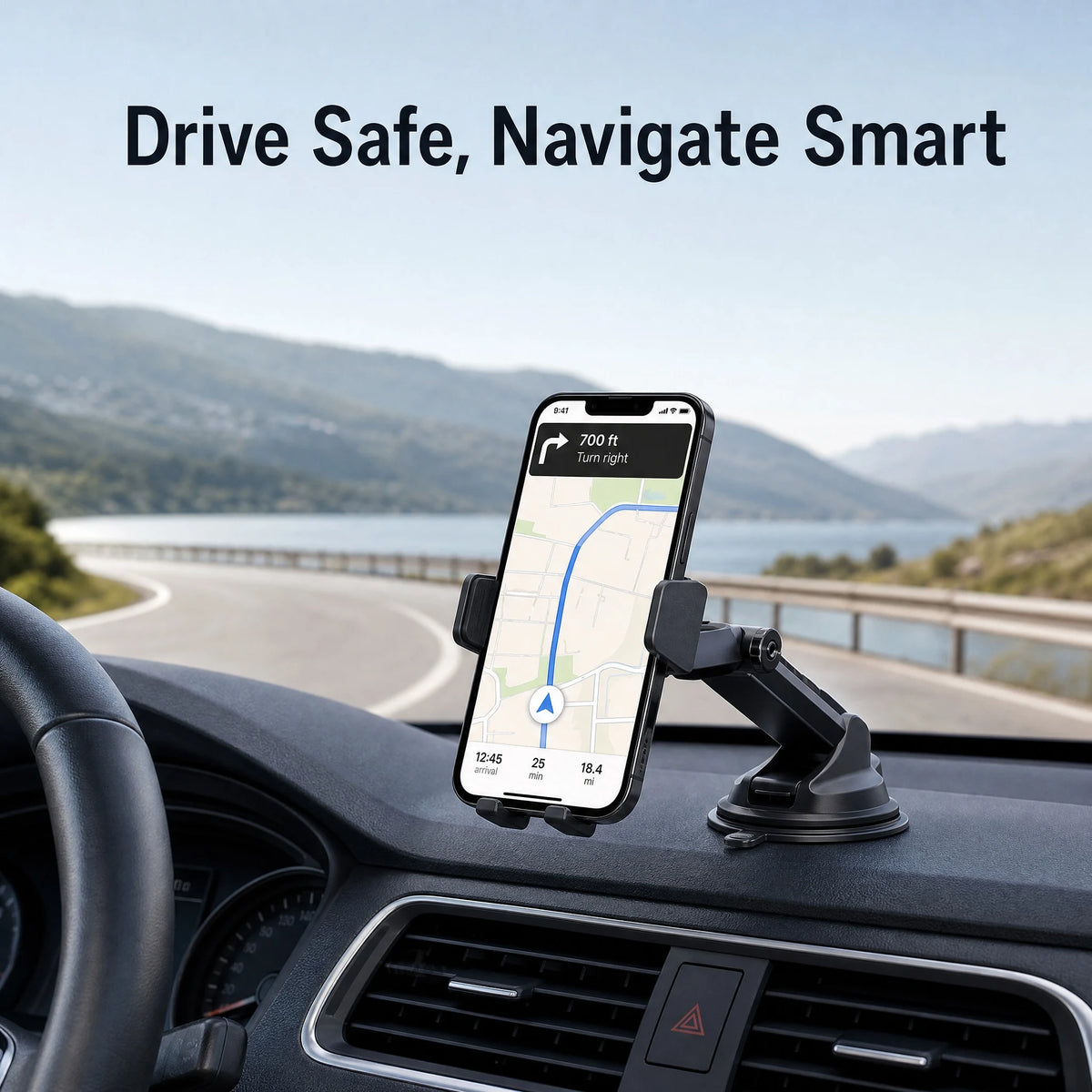 Car Phone Holder – Nano Flexible Silicone, 360° Rotation, Doesn't Block Screen,  Compatible with BlackBerry.