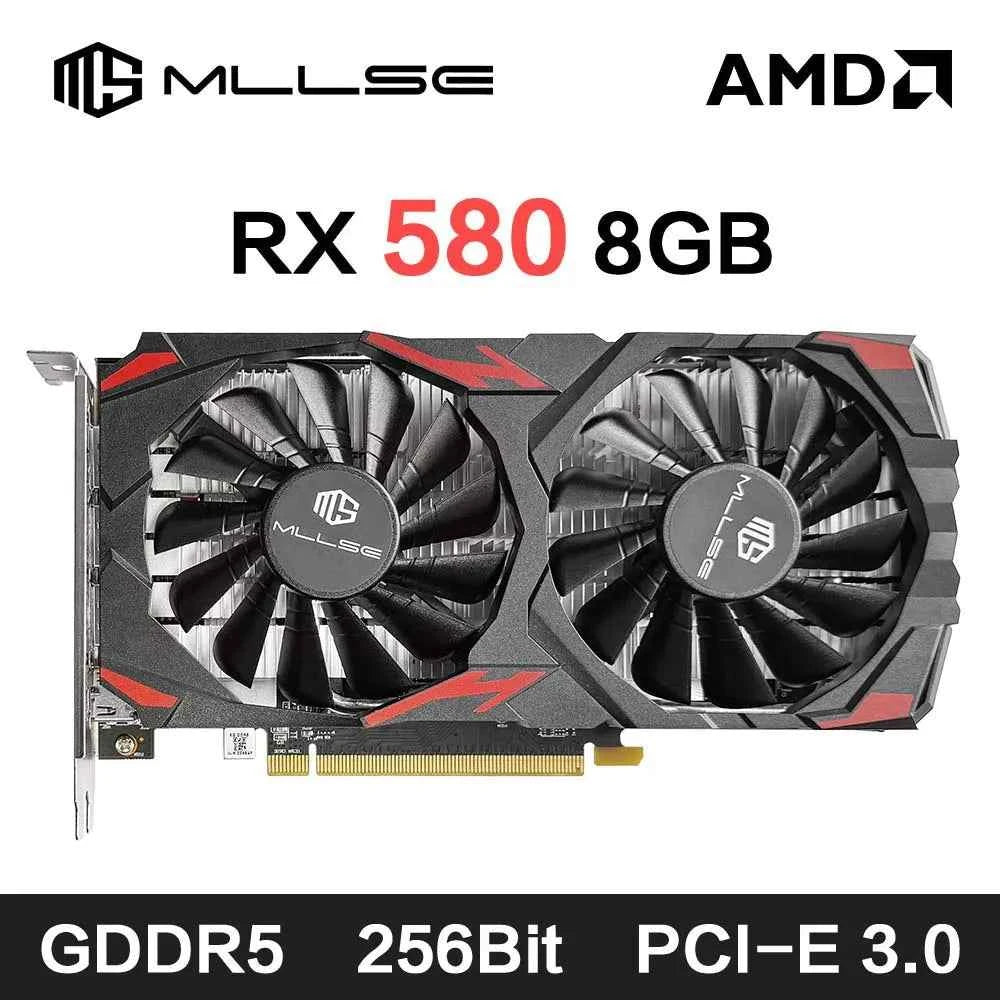 MLLSE AMD RX 580 8GB 2048SP Gaming Graphics Card GDDR5 256Bit PCI-E 3.0 ×16 8Pin Radeon GPU Rx 580 Video Card Placa De Video