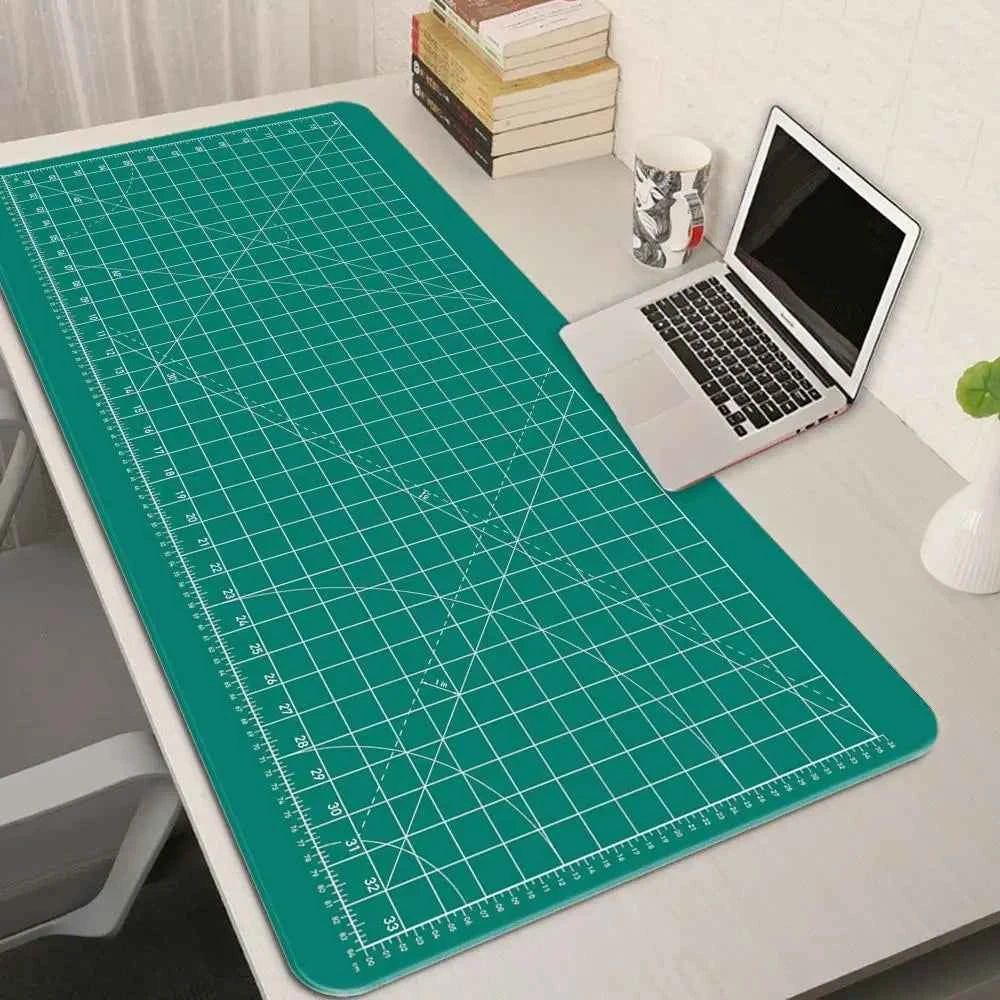 Cutting-Mat-white-on-black Mouse Pad Office Gaming Laptop Deskmat Anime Mousepad Gamer Keyboard Mouse Mat Computer Accessories