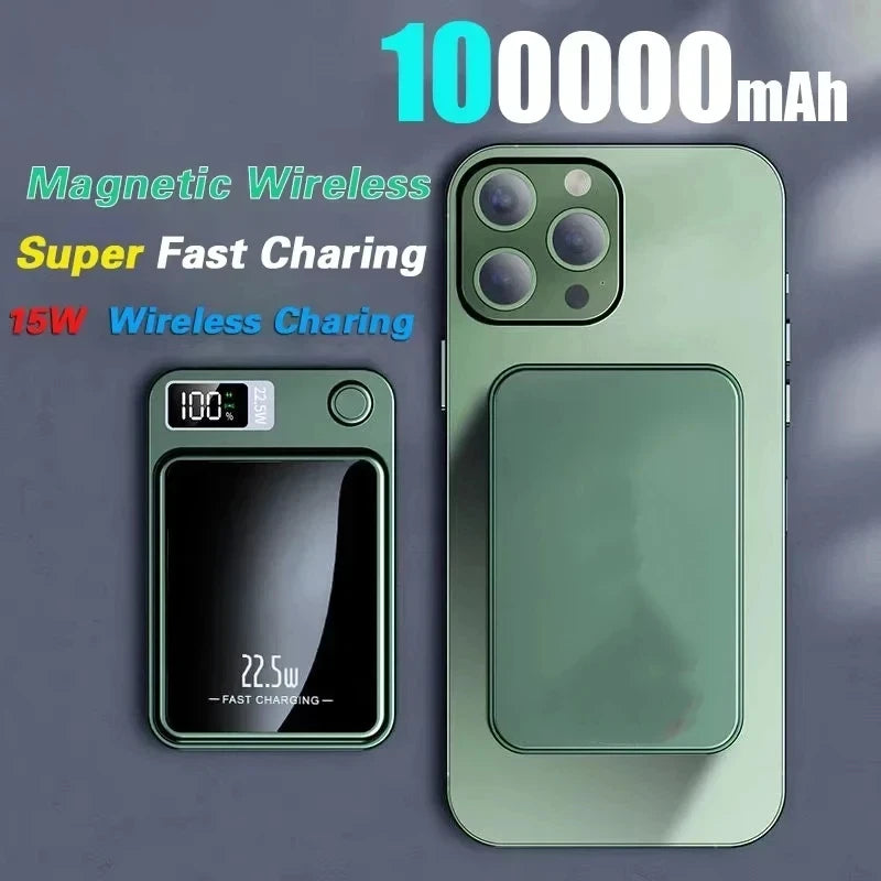 Magnetic Wireless Power Bank 200000mAh 22.5W Fast Charging External Battery Charger For Huawei Samsung iPhone PD 20W Powerbank