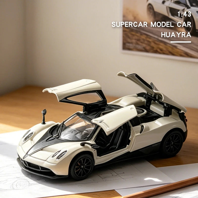 1:43 Alloy 3 Doors Open HUAYRA Die Cast Model Race Car Toy with Pullback Action Model Car for Collection and Ornament  Gift