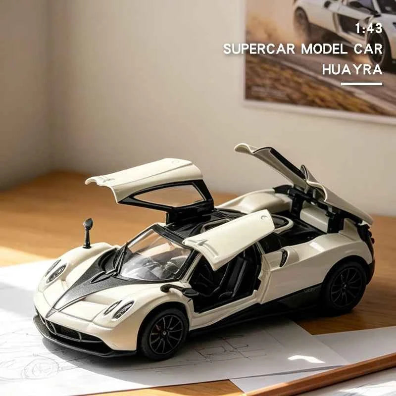 1:43 Alloy 3 Doors Open HUAYRA Die Cast Model Race Car Toy with Pullback Action Model Car for Collection and Ornament  Gift
