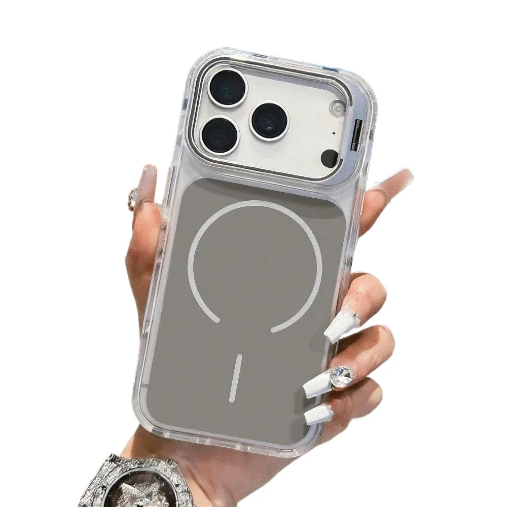 Magnetic Camera Mount Phone Case for iPhone 17 Pro Max, iPhone 16 Pro, iPhone 15/14 Pro, and iPhone 13/12 with Non-Slip Edges