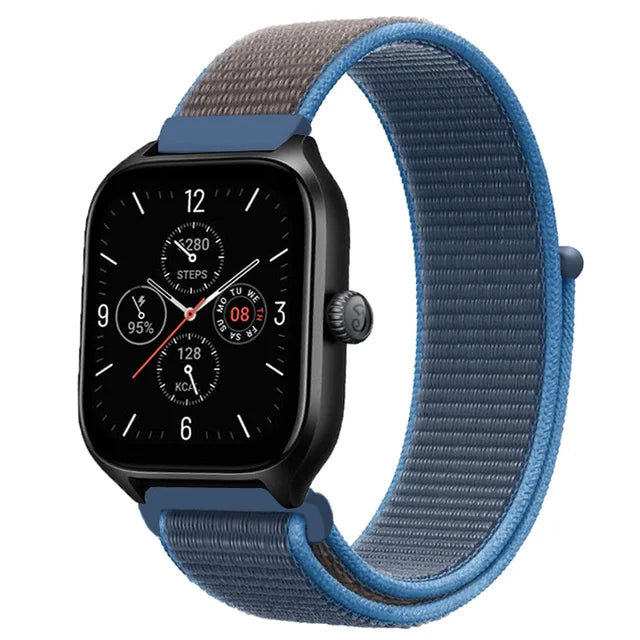 20mm 22mm Nylon Loop Strap for Amazfit GTR 42 47mm/GTR2/2e/3/3 Pro/4/GTS/GTS2/mini/3/4 Bracelet for Amazfit Bip-U-S/Stratos 2 2S