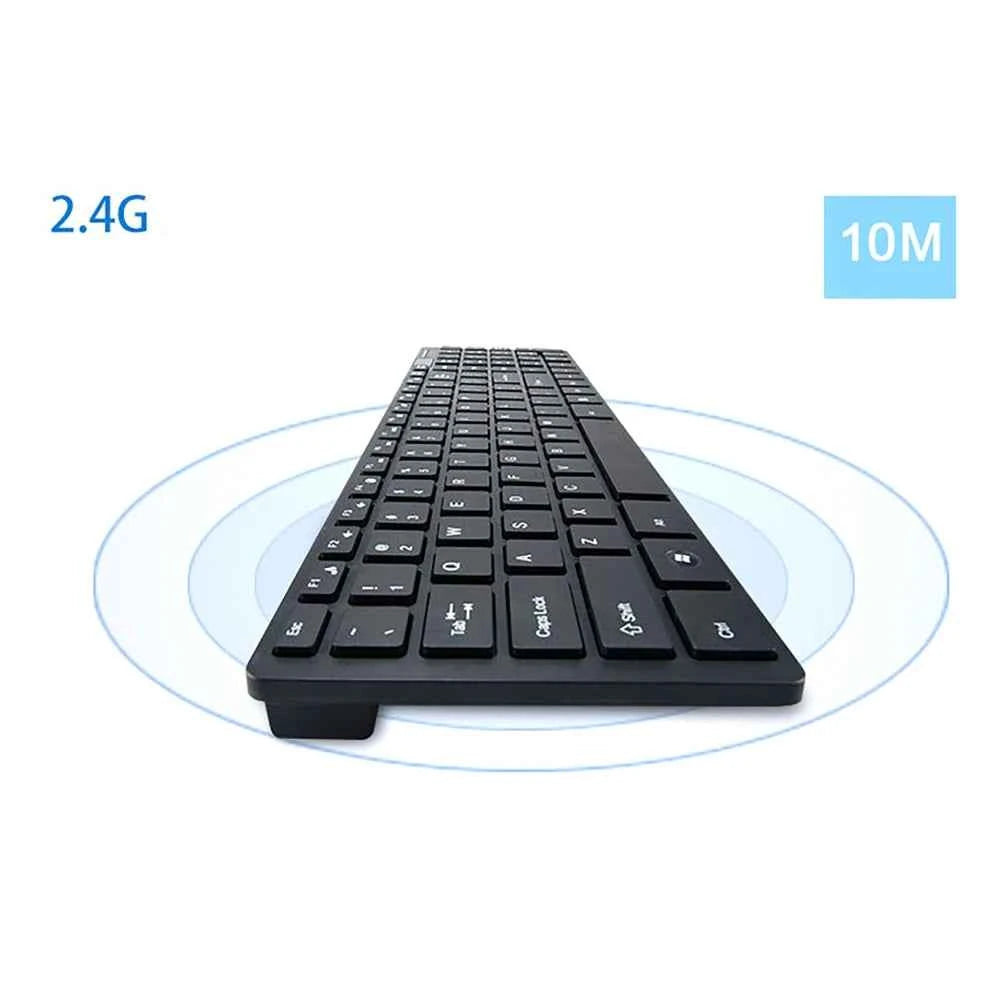 Ultra-thin 2.4G Wireless Keyboard Mouse Set with Keyboard Film Computer Office Gaming Silent Keyboard and Mouse（No Battery）