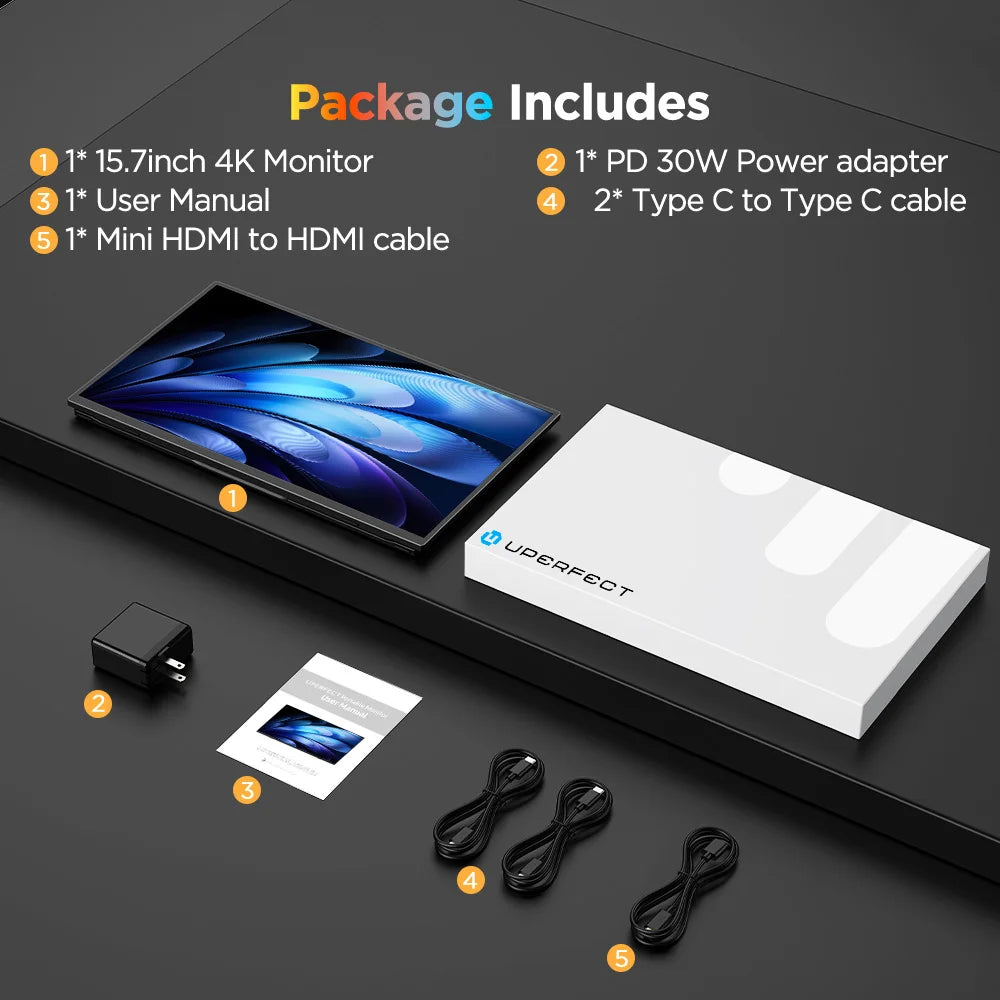 UPERFECT 4K Portable Touchscreen Monitor 15.7
