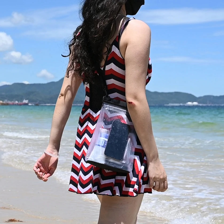 HAISSKY Large Mobile Phone Waterproof Pouch For iPhone 17 16 Pro Max 17 Air 16E 15 Plus Swim Travel Beach Bags With Seal Stripe