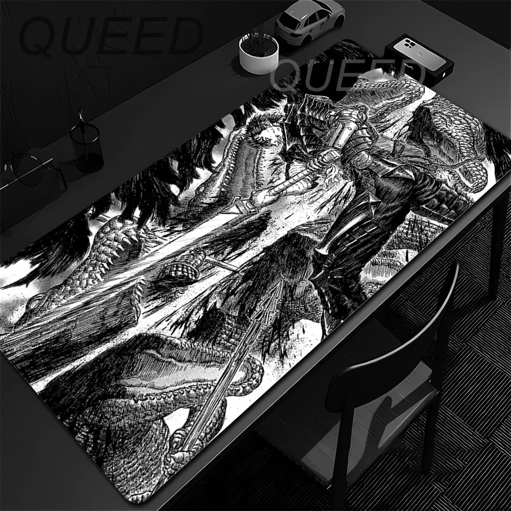 Guts sword in berserk Mouse Pad Gaming Mousepad Pc Accessories Keyboard Mat Desk Protector Mats Anime Berserk Speed Mouse Pads