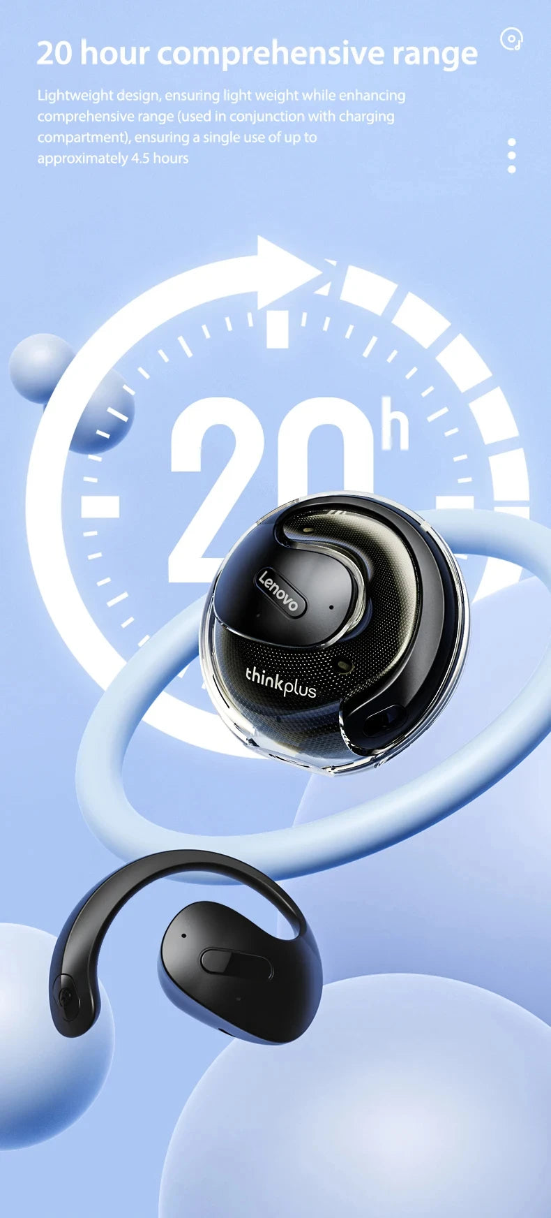 Lenovo OWS Bluetooth Headset X15Pro Open Wireless Ear Hook Headphones Outdoor Sport Gaming Earphone Noise Reduction with Mic
