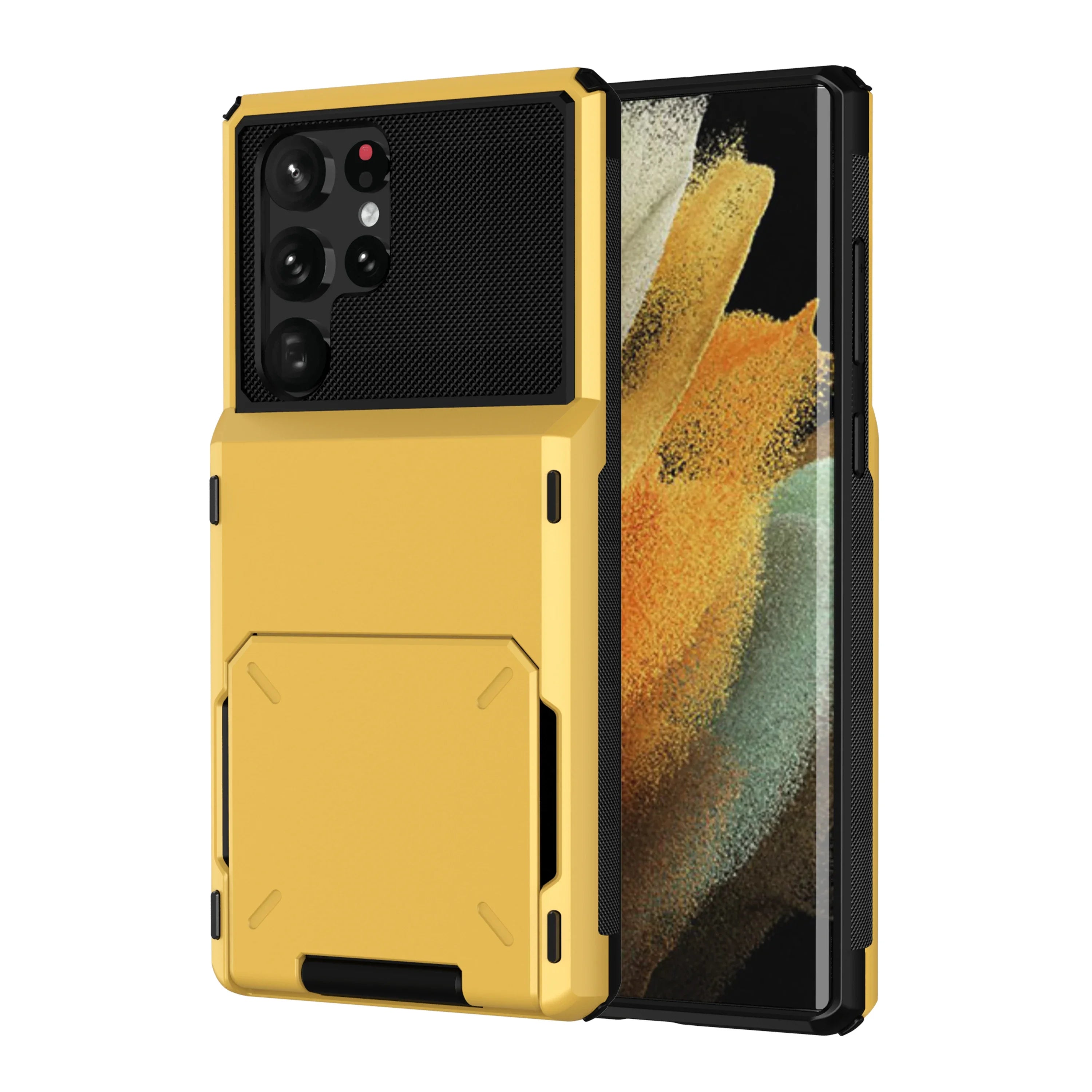 For Samsung S25 Edge S24 S23 S22 Ultra S21 Wallet Case Flip Cover Card Holder Pocket Dual Layer Protective Full-Body Hard Bumper