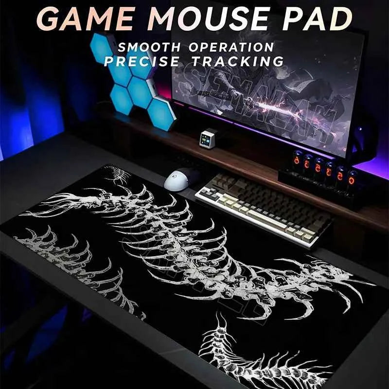 Anime Black Centipede XXL Gaming Mouse Pad Non-slip Stitched Edge Large Desk Mat Keyboard Carpet For Gamer Laptop Desktop