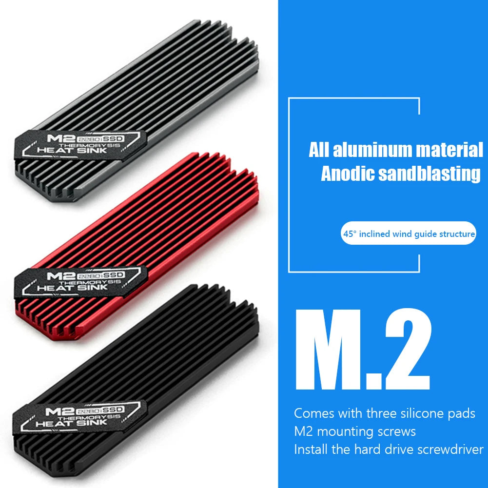 M.2 NVME 2280 Solid State Hard Disk Radiator Aluminum M.2 SSD Heat Sink M.2 SSD Cooler With Thermal Pad For PS5 Desktop PC