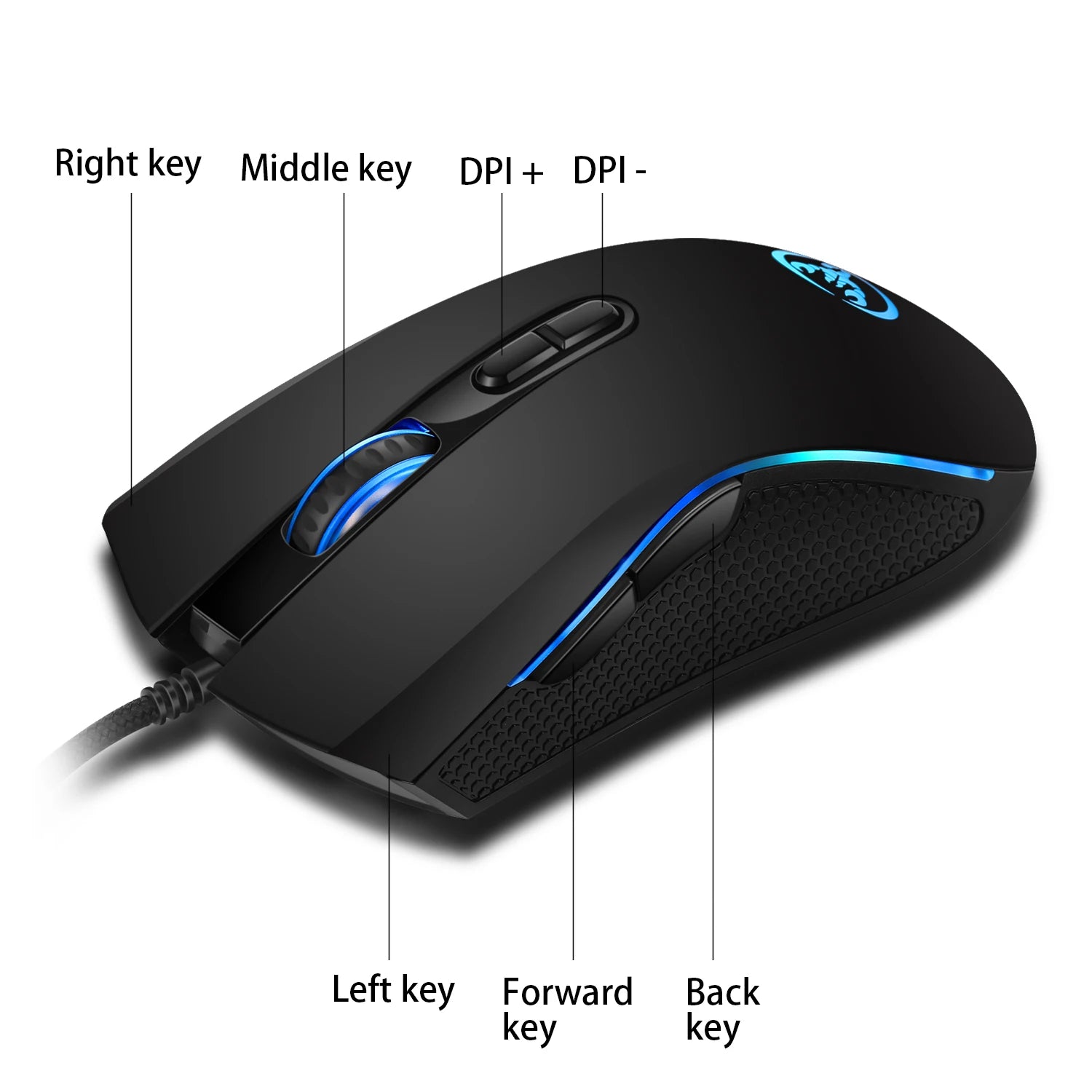 61 keys Wired White Black Keyboard RGB Gaming Mouse Office Kit Backlight Keyboard and Mouse Combo - WinSupport Tech