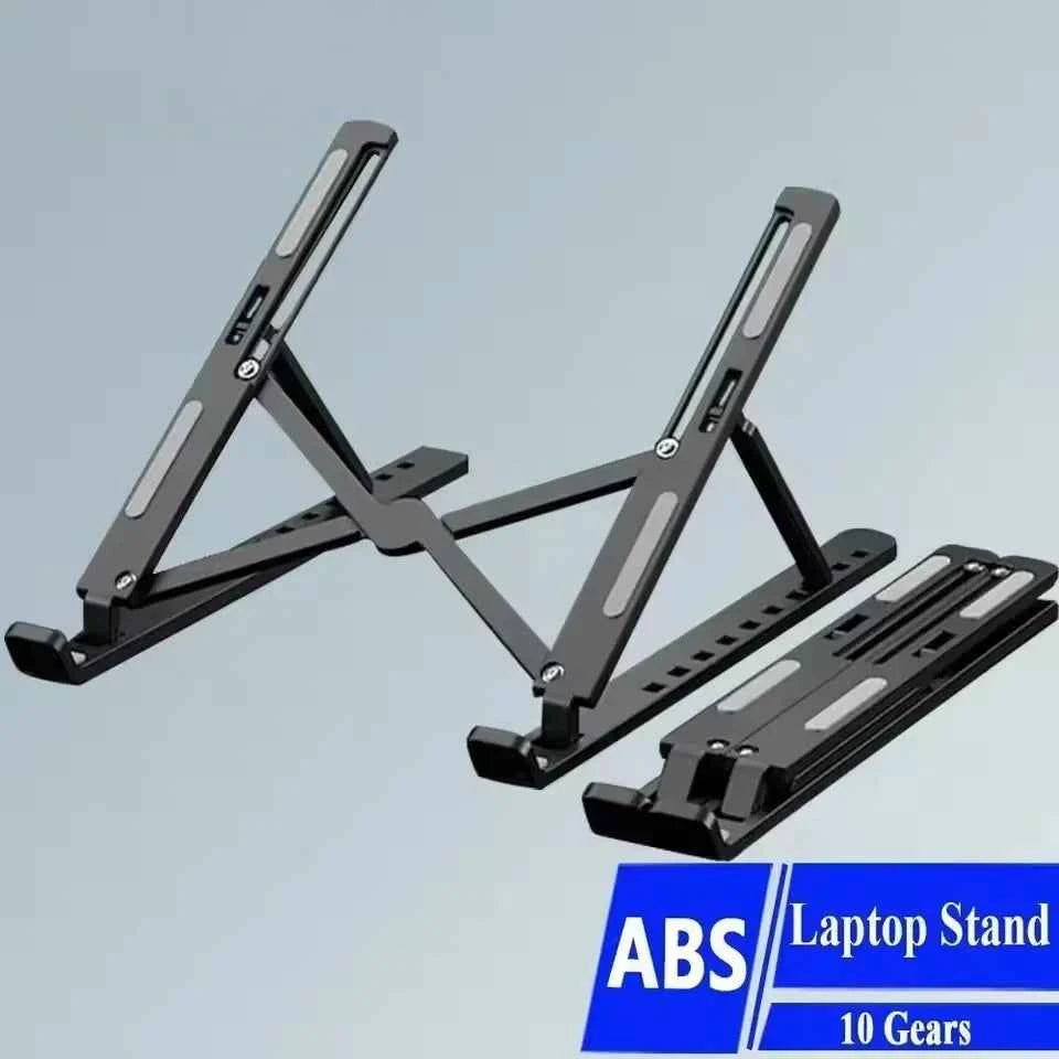 Foldable Laptop Stand Adjustable Portable Folding Stand ABS Plastic Base Supports Various Laptop Computer 10 Level Adjustable Height
