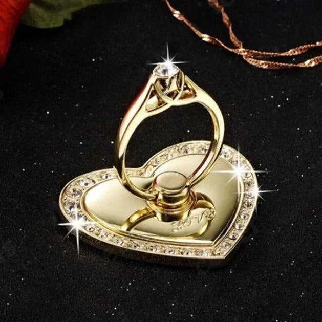 Heart-shaped Diamond Mobile Phone Holder  Phone Ring Holder Accessories