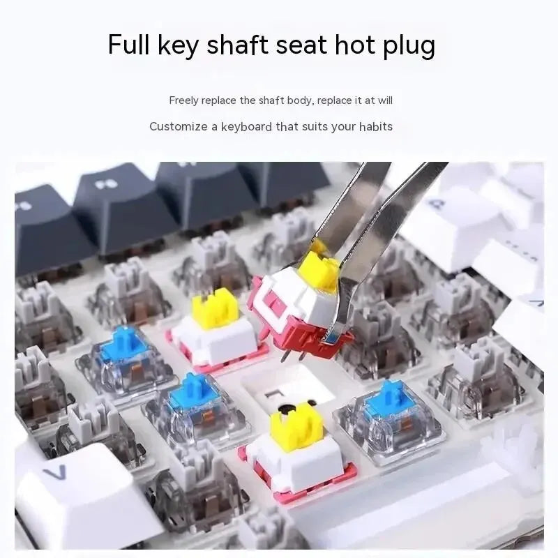 AULA F87 Pro Mechanical Keyboard 2.4g/Usb/Bluetooth Tri Mode Wireless 87 Key Rgb Pbt Gasket 5 Layer Silencing Full Key No Impact - WinSupport Tech