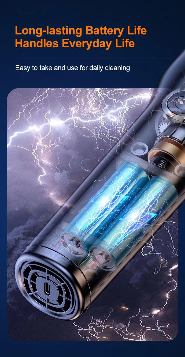 New Design Car Vacuum Cleaner 10000PA Strong Suction Wireless Portable Vacuum Cleaner For Car Home Desktop Keyboard Cleaning