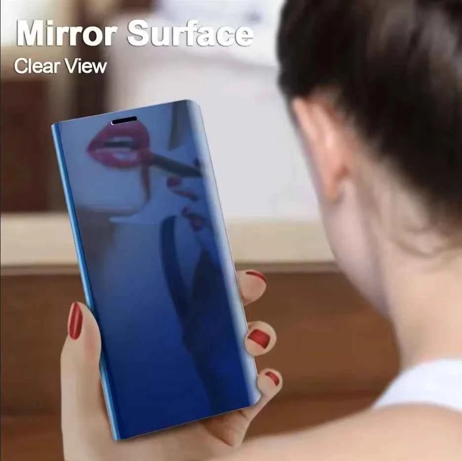 Smart Clear View Mirror Flip Case For Samsung Galaxy A16 A26 A36 A56 A55 A35 A15 A54 S22 S23 FE S24 Ultra Plus S25 Edge PU Cover