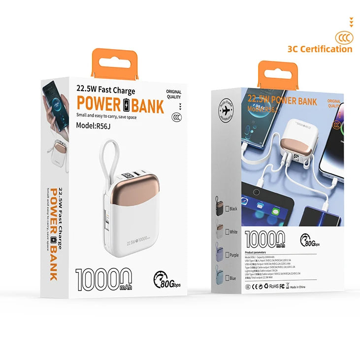 10000mAh Mini Power Bank  Fast Charge Powerbank CCC Chinese Certification External Battery for iPhone Xiaomi Huawei Samsung
