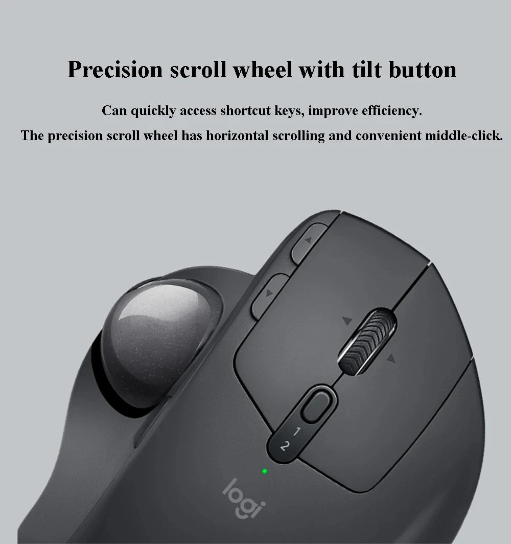 Mouse Logitech MX ERGO S Ergonomic Mouse Trackball Mouse Wireless Bluetooth Quick Charging with Unifying Receiver Office work