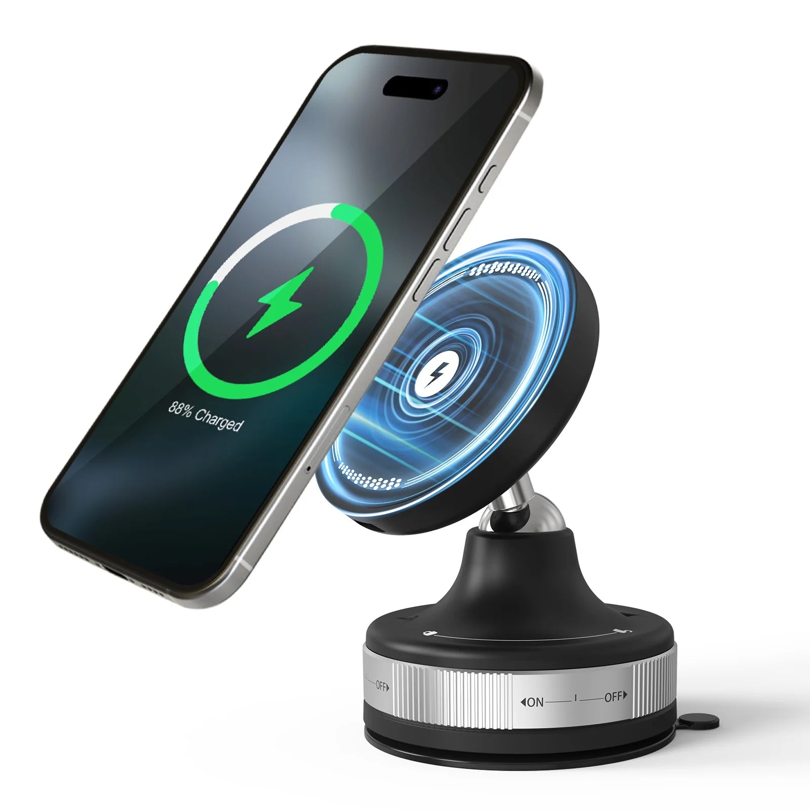 15W Strong Magnetic Car Wireless Charger Phone Holder 360° Magnet Car Mount Fast Charging for IPhone17 16 15 Samsung Android