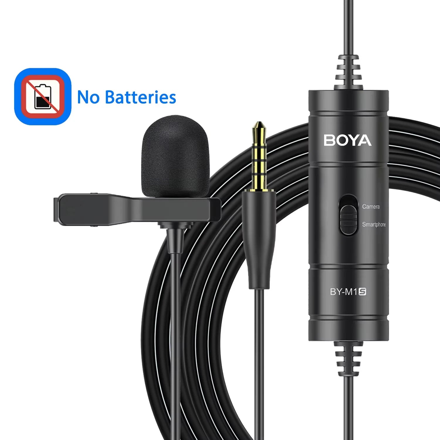 BOYA BY-M1 Condenser Lavalier Lapel Clip-on Microphone 3.5mm TRRS 6M Mic For PC iphone DSLR Camera YouTube Recording Streaming - WinSupport Tech