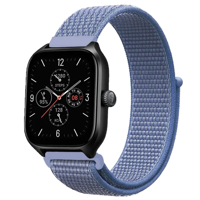 20mm 22mm Nylon Loop Strap for Amazfit GTR 42 47mm/GTR2/2e/3/3 Pro/4/GTS/GTS2/mini/3/4 Bracelet for Amazfit Bip-U-S/Stratos 2 2S