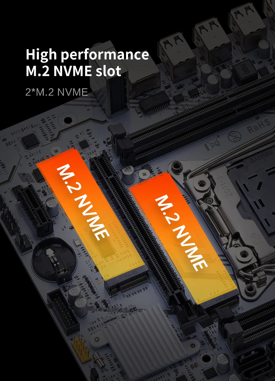 QIYIDA X99 Motherboard Set Kit Xeon LGA2011-3 E5 2650 V4 2pcs*8gb=16GB DDR4 RAM USB PCI 3.0 NVME M.2 SATA M-ATX