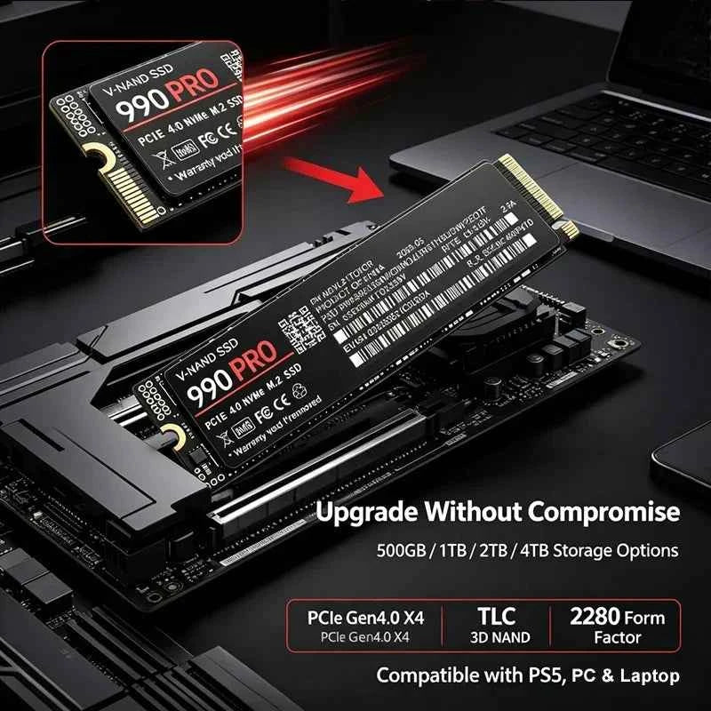 2026 New M.2 990 PRO NVMe SSD PCIe Gen4 High Performance Internal Drive 1TB 2TB 4TB Storage Upgrade For PS5 Desktop Laptop