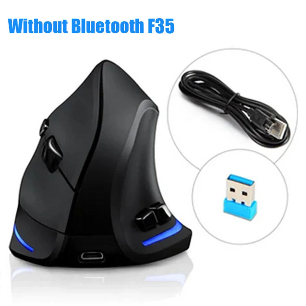 Lefon 2.4G Ergonomic Wireless Mouse Rechargeable Vertical Mouse Gaming Mice for PC Laptop MacOS Office F35C/F35B/F35 Model 버티컬 마