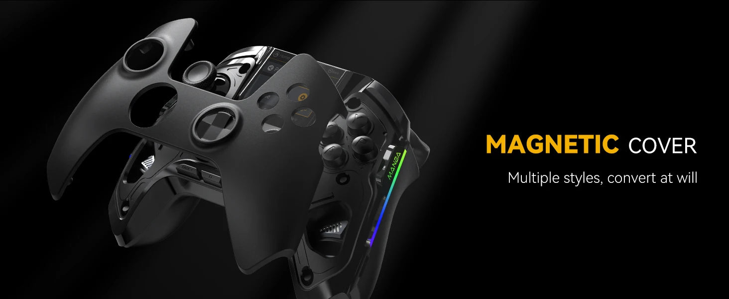 Mamba One V2 Screen Interactive Wireless Gaming Controller for iOS/Android/Switch/PC  Hall Effect,1800mAh with Charging Dock