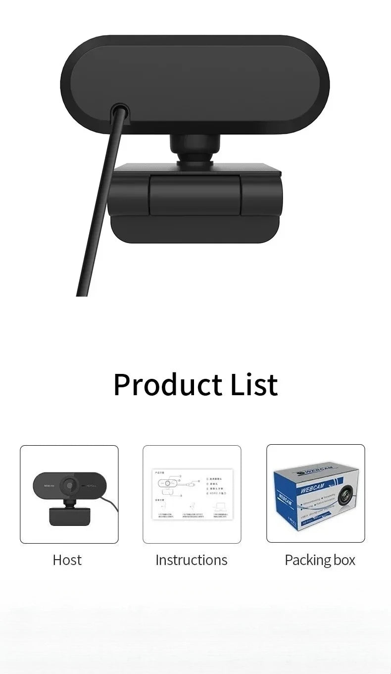 1080P HD Mini Webcam with Mic USB for Laptop Desktop Ideal for Video Calls And Conferences