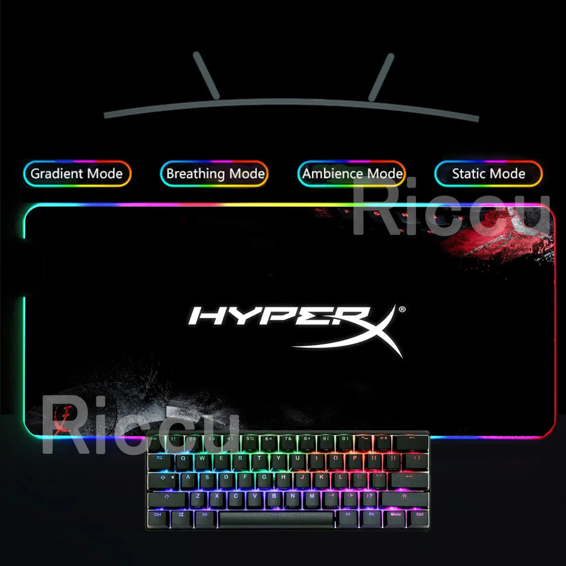 HYPERX RGB Large Mouse Pad Gaming Speed Mousepad Colorful LED Luminous XXL Game Computer Backlight Keyboard Accessories desk Mat