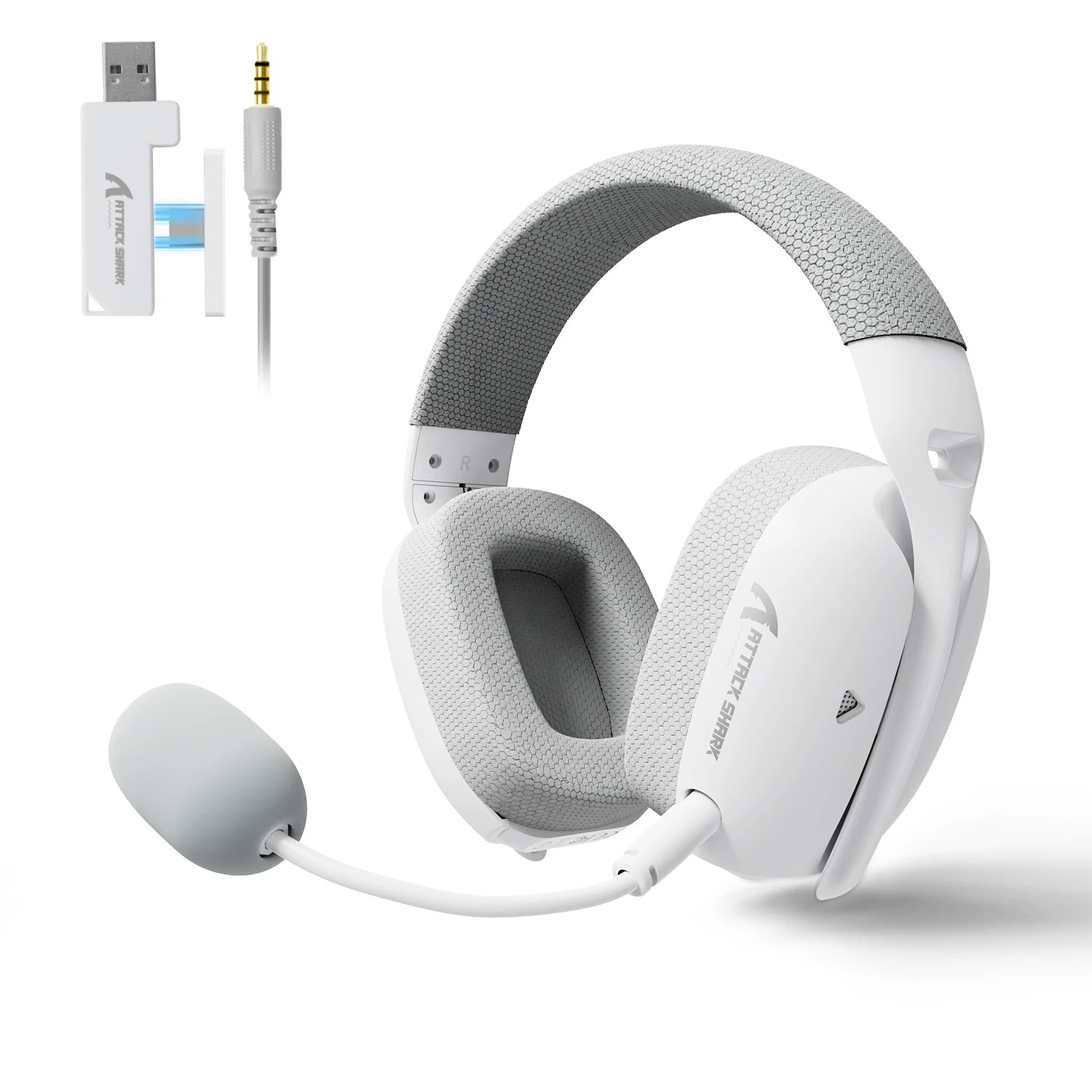 Attack Shark L80Pro Gaming Headphones 2.4G Bluetooth Connection Mode,Dual-microphone Design,Ultra-light Body,Soft Ear Cups