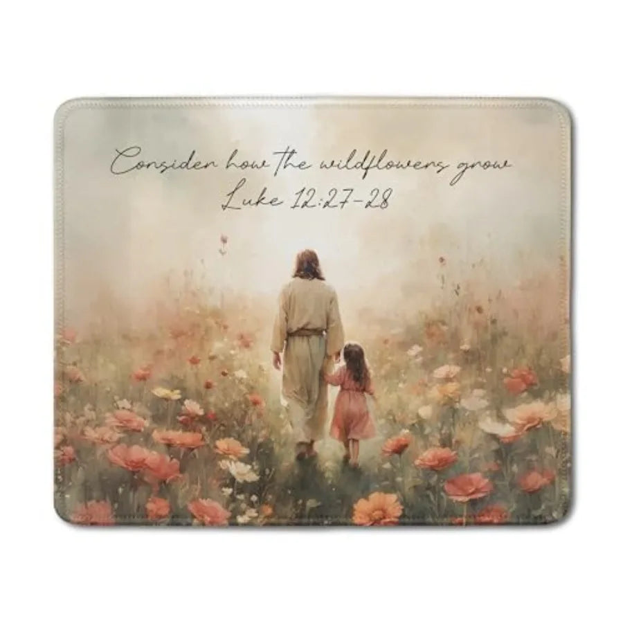Watercolor Forest Christian Mouse Pad, Psalm 46:1Bible Verse Mouse Pads Mousepad for Desk Home Office Dorm Computers Laptop, Re