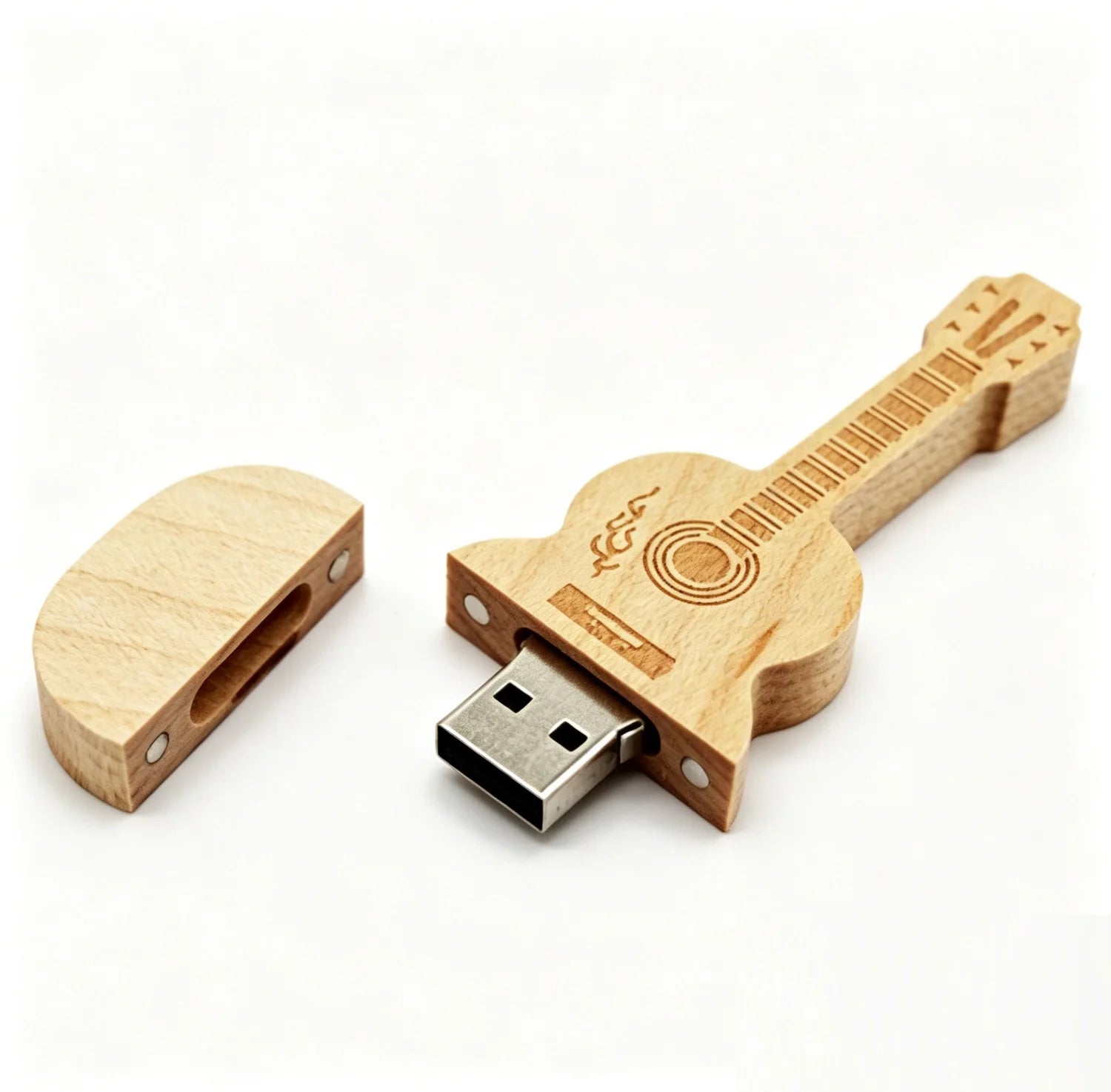 Natural Bamboo Guitar USB Flash Drive 4GB 8GB 16GB 32GB 64GB Creative Music Pen Drive Pendrive for Laptop PC Unique Gift