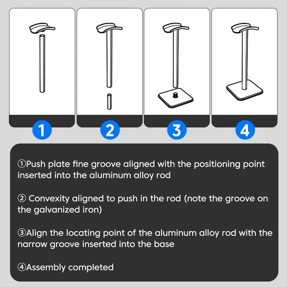 Universal Headphone Stand Aluminuim Alloy Headset Holder for Gaming Earphone Desktop Headphones Support Holder