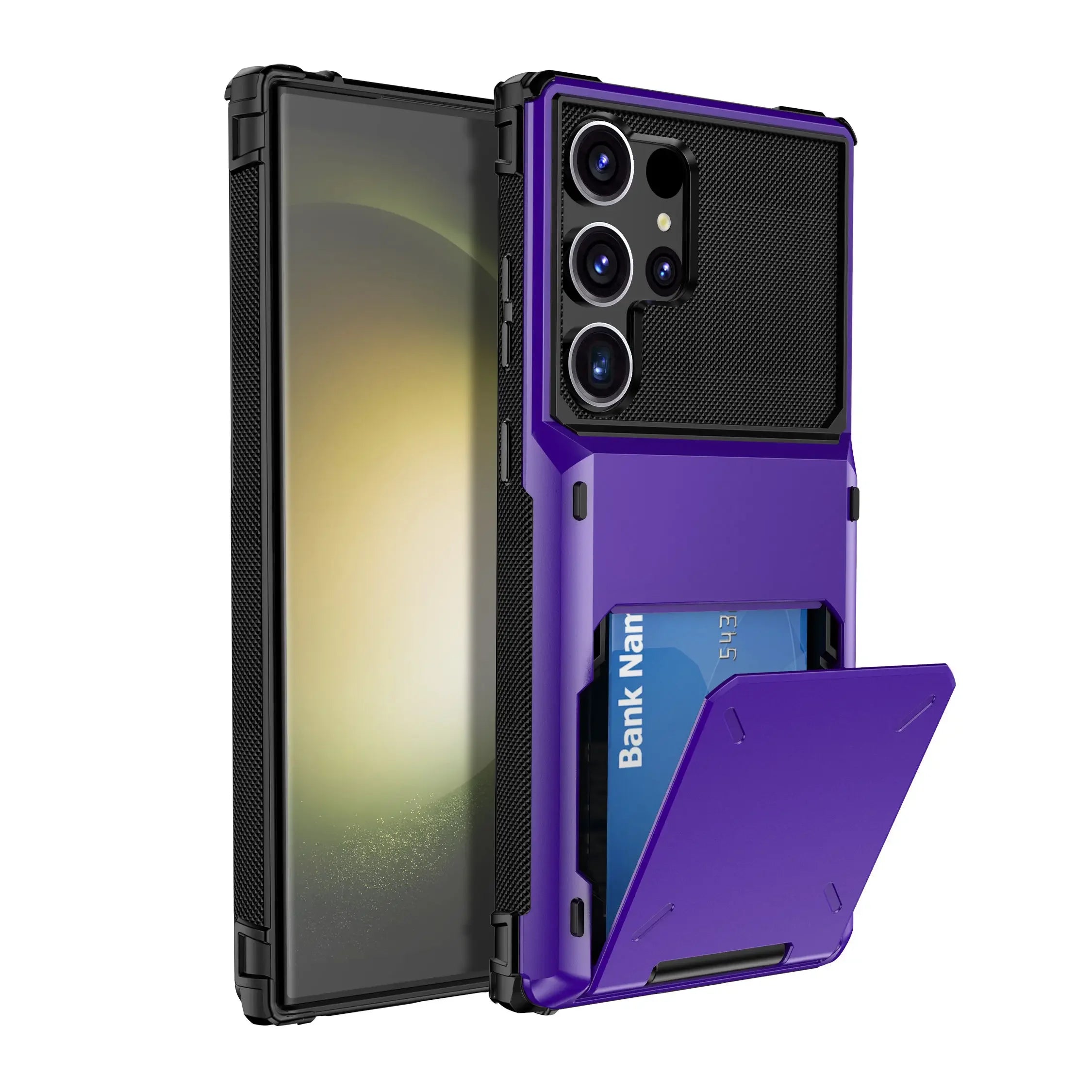 For Samsung Galaxy S25 S24 Ultra S25 S24 Plus S24 FE Wallet Case with Card Holder, Dual Layer Heavy Duty Shockproof Phone Cover