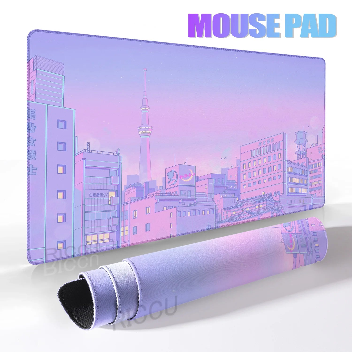 Pink Moon big Mousepad Anime Mouse Pads Gaming Mouse Pad Cartoon Non-Slip Deskmat Keyboard Mat Desk Protector Pc Accessories